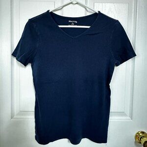 White and Tag Blue Summer Top